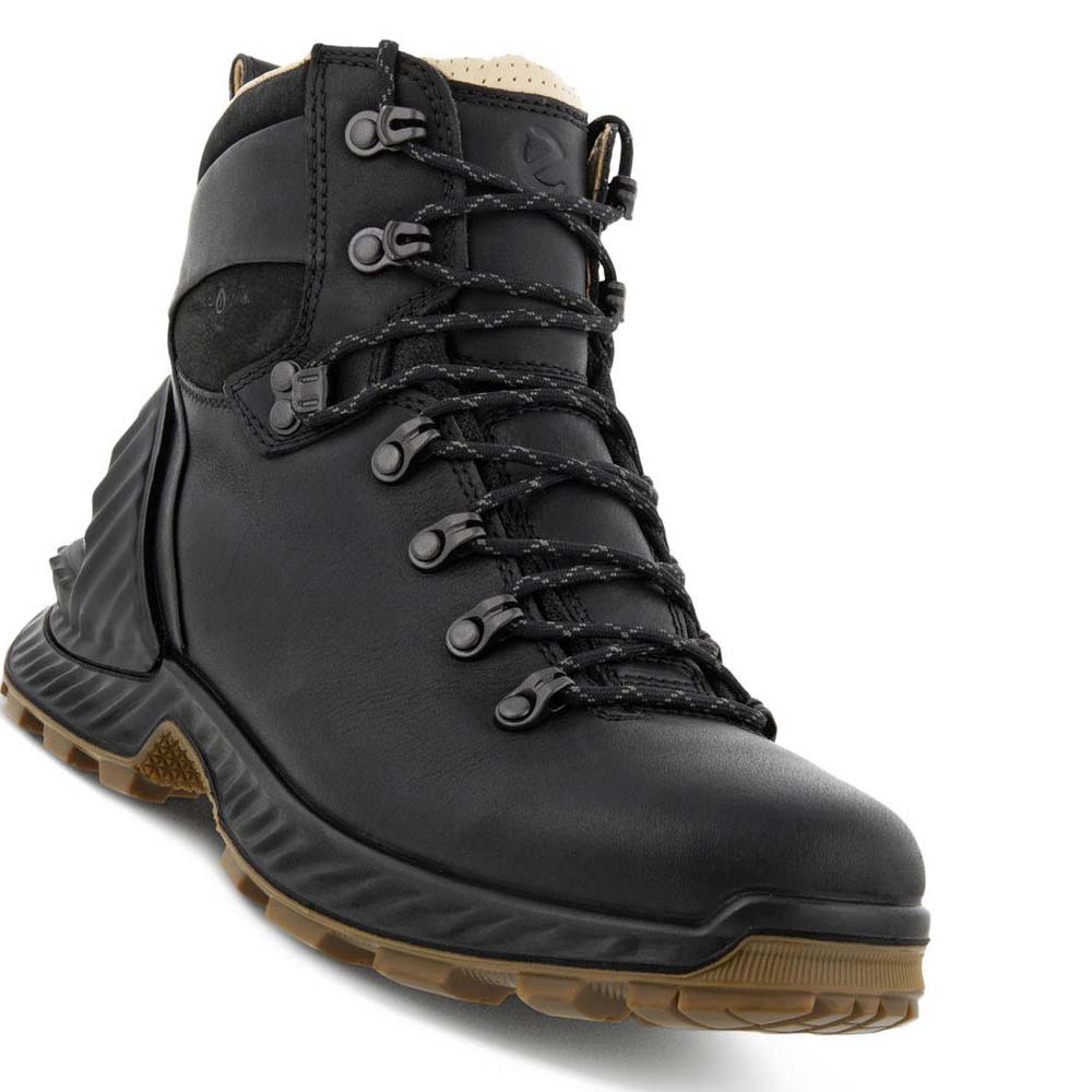 Men's Ecco Exohike Retro Hiker Boots Black | Canada 436LIS